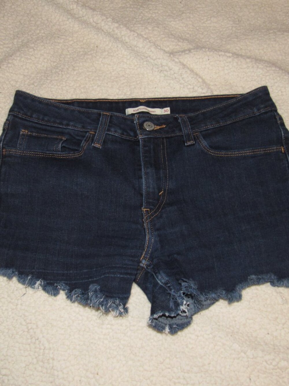 Levis 535 Super Skinny Size 30 Denim Stretch 5 Pocket Zip Fly Shorts